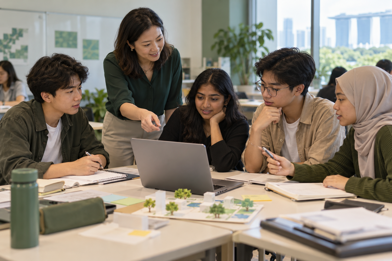 AI-generated illustration of a classroom research workshop